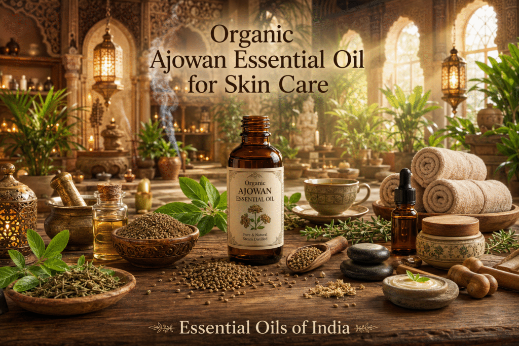 Explore Organic Ajowan Essential Oil for skin care, wellness, massage, and aromatherapy with natural herbal benefits for daily self-care routines